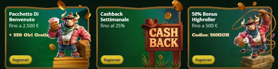 Bonus Cowboyspin Casino — Tutte le Promozioni Attive